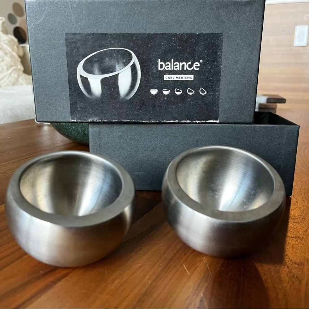 Carl Mertens BALANCE 18/10 Stainless Steel Drinking Cups Decorative Bowls VTG
